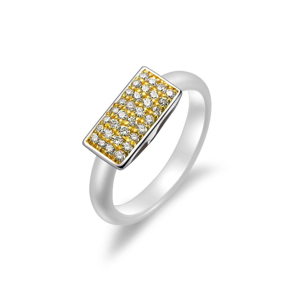 Exquisite Sterling Silver and Ceramic Ring